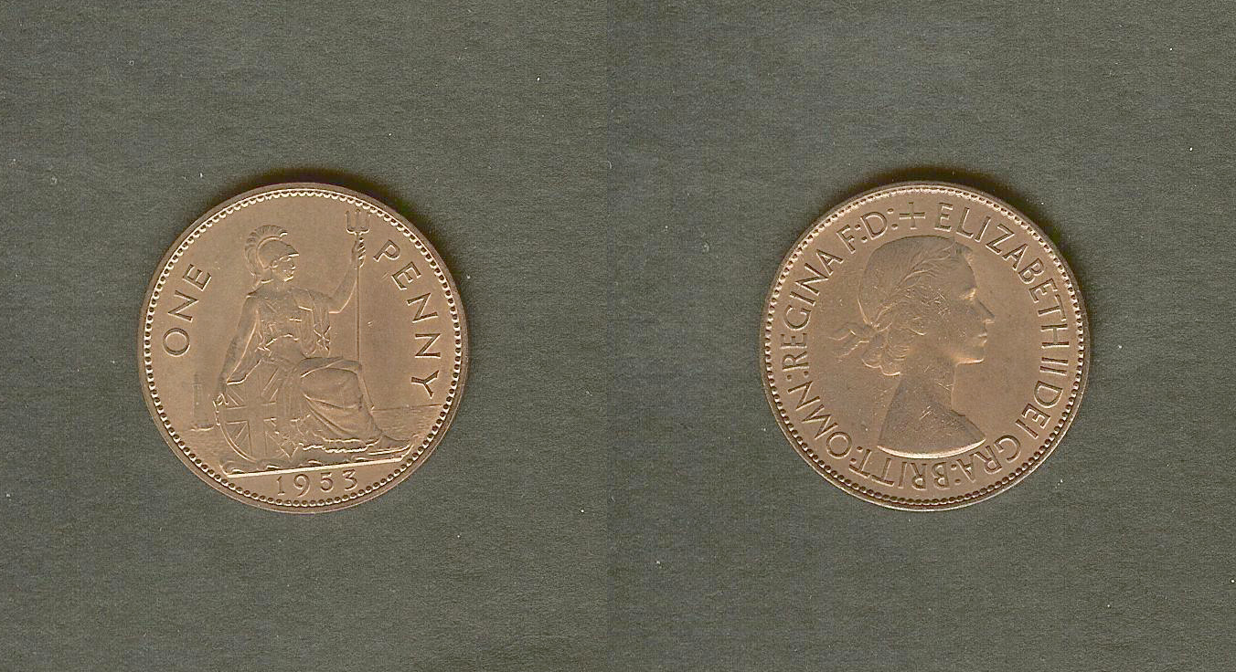 English penny 1953 BU